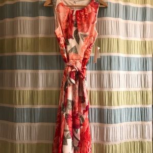 Floral 50s Dress w/ Boatneck